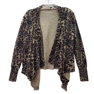 Tahari Cardigan Womens Medium Leopard Open Front Sweater Mobwife‎ Career Office